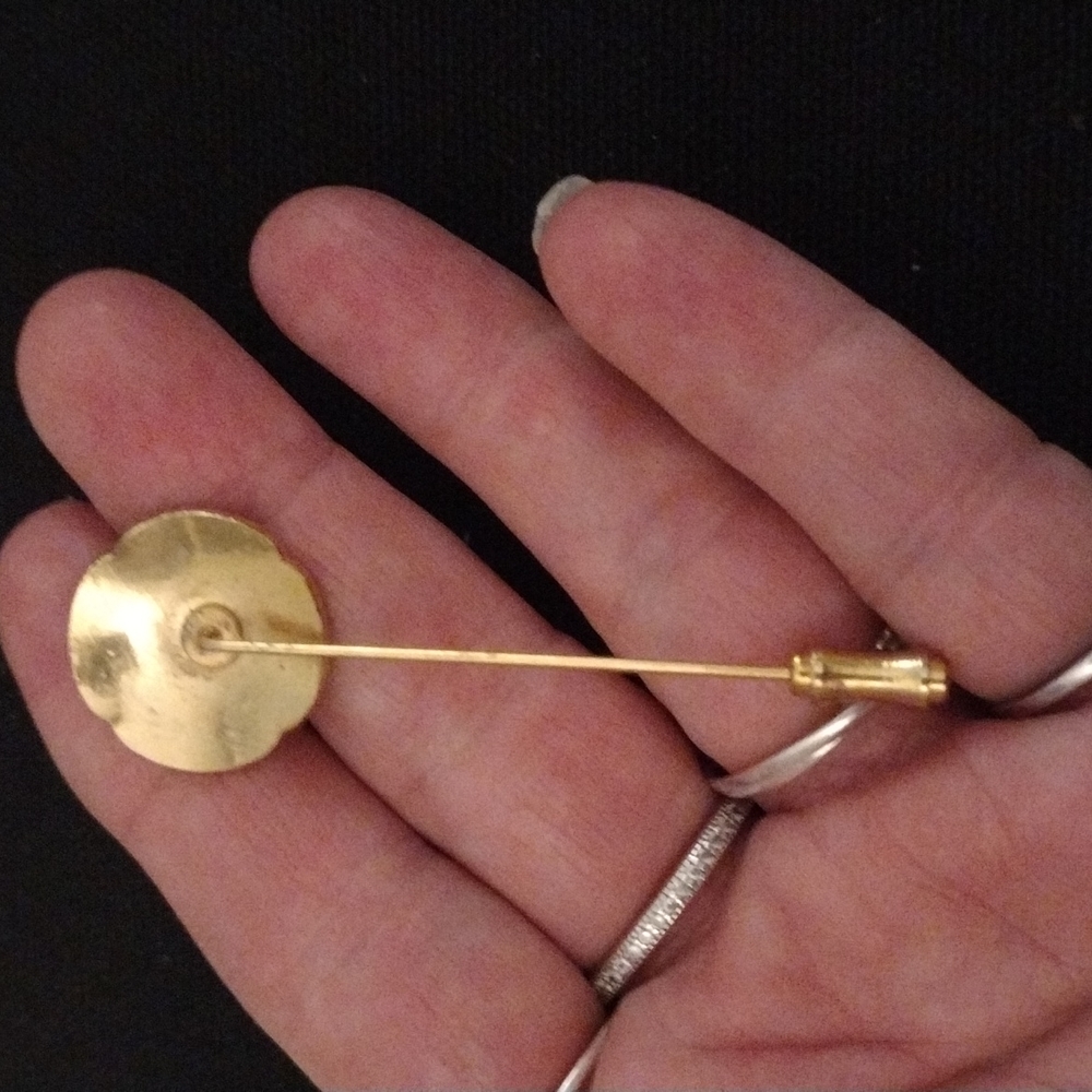 Vintage Enameled Unicorn Stick Pin/Hat Pin - Picture 3 of 4